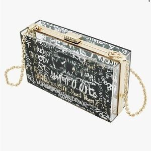 Transparent Graffiti Acrylic Clutch Crossbody